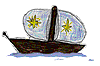 animated kid drawn boat